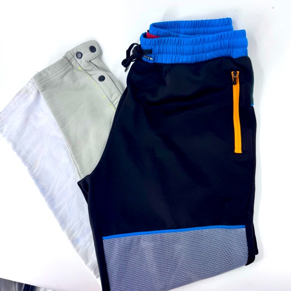 VIE RICHE Black and Blue‎ Joggers with Elastic Waistband and Color Blocking - Picture 8 of 11